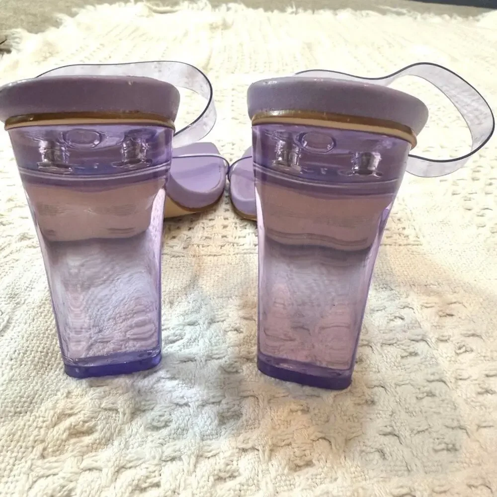 Billini 9 Caelan rubber clear double strap heels sandal 2552